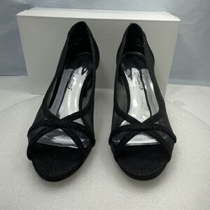 Easy Street Picaboo Pumps, Black Glitter, Women Size 7 Item#373